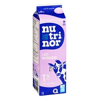 1L Milk 1% carton Nutrinor, 1L partly skimmed