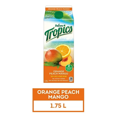 Tropicana Tropics Orange Peach Mango Juice & Puree Blend 1.75L
