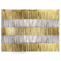 Modern Christmas Gold & Silver Foil Fringe Garland Photo Backdrop Kit 4 ft, 5 ct