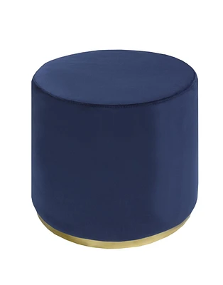 OTTOMAN ROND K-LIVING AVEC BASE EN ACIER INOXYDABLE OR EN DAIM MARINE