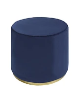 OTTOMAN ROND K-LIVING AVEC BASE EN ACIER INOXYDABLE OR EN DAIM MARINE