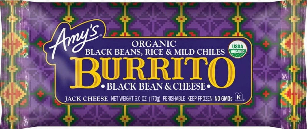 Amy's Kitchen Black Bean & Cheese Burrito, Black Bean & Cheese Burrito