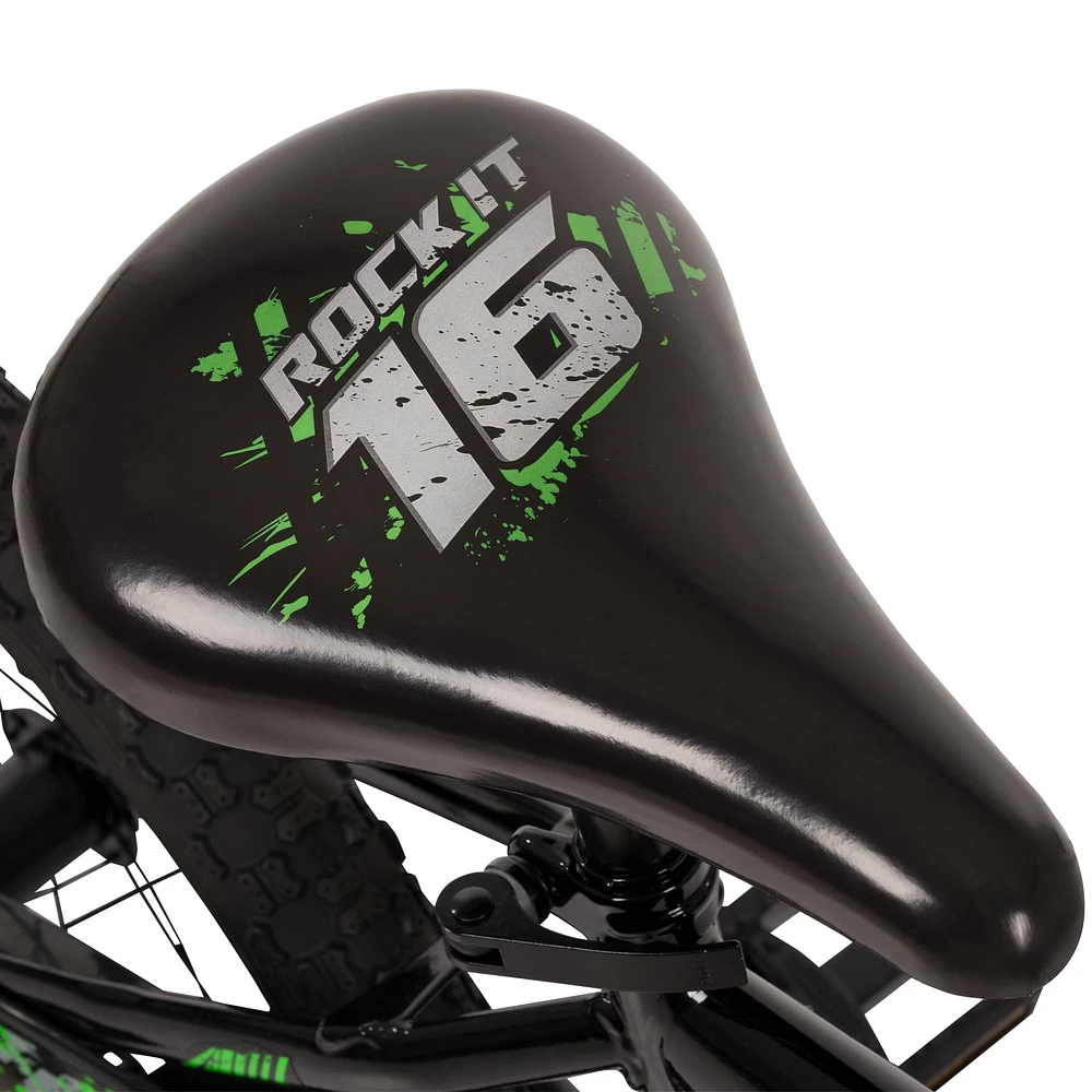 Le Rock It de Huffy ,16 pouces, vélo pour garçons avec roues d’entraînement, noir 4-6 ans
