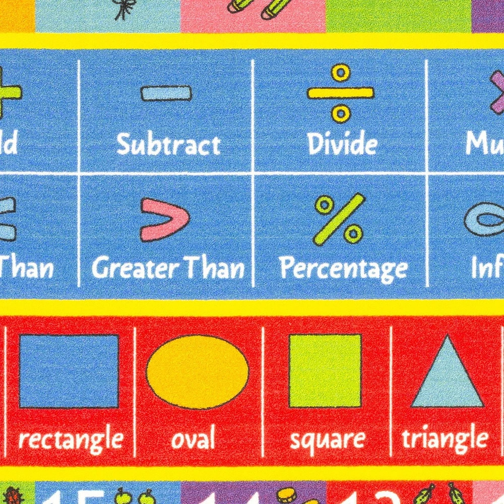 KC Cubs collection de récréation Symboles mathématiques, nombres et formes Apprentissage éducatif et aire de jeux Tapis pour enfants et enfants Chambres et salle de jeux