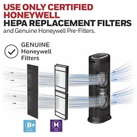 Éliminateur d'allergènes tower à véritables filtre HEPA Honeywell HPA160C Pièce moyenne-grande