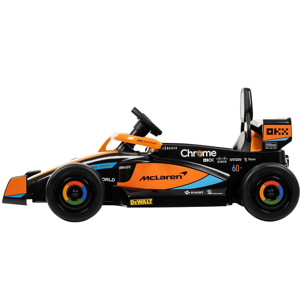 Voiture de course McLaren F1, batterie de 12v, jouet porteur pour les enfants de Huffy, noir