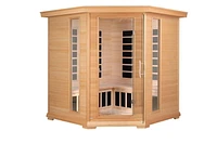 Sauna infrarouge lointain Blisspod pour 4 à 5 personnes, pruche de qualité supérieure, faible EMF, 12 radiateurs, coin, spacieux.