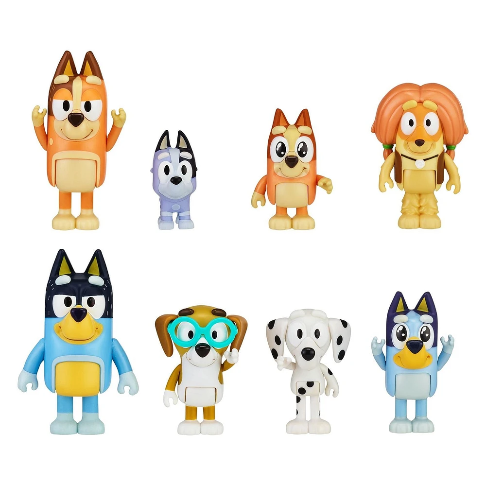 BLUEY MULTIPACK DE 8 FIGURES - EXCLUSIVITÉ WALMART 8 figurines incluses