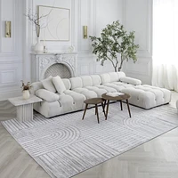 Rug Branch Astra Tapis d'intérieur moderne, gris, géométrique - Salon, Chambre