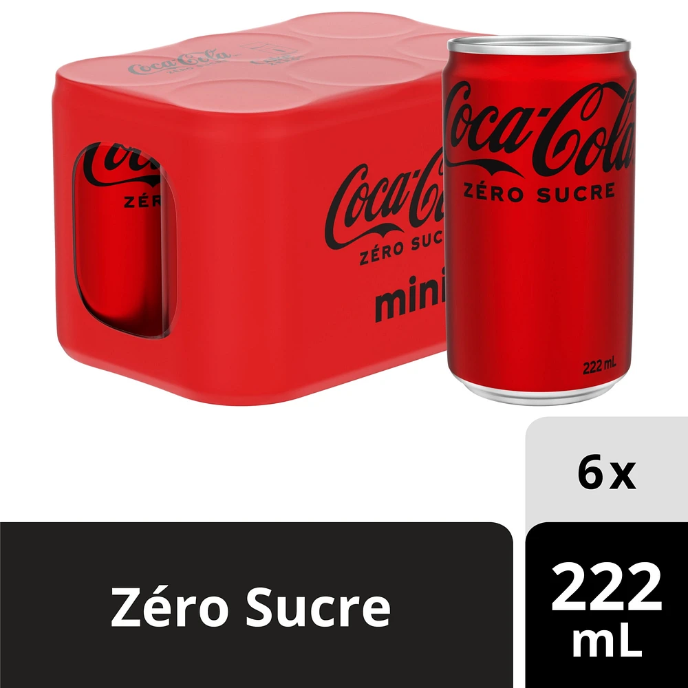 Coca-Cola Zero Sugar 222mL Mini-Cans, 6 Pack, 6 x 222 mL