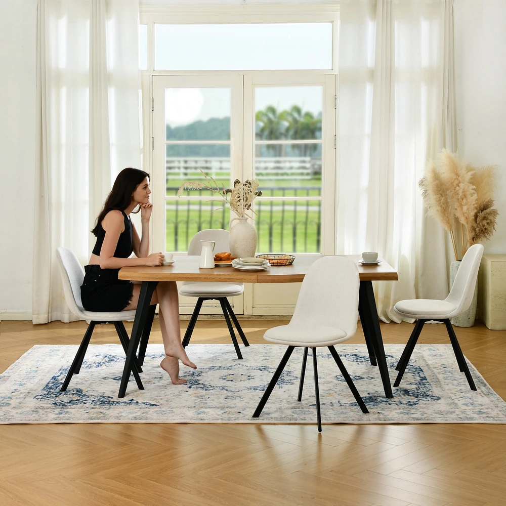Ensemble de salle à manger 5 pièces Homy Casa avec table de 63 pouces et 4 chaises pivotantes pour salle à manger, bistrot, cuisine