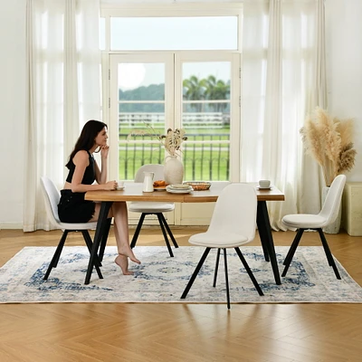 Ensemble de salle à manger 5 pièces Homy Casa avec table de 63 pouces et 4 chaises pivotantes pour salle à manger, bistrot, cuisine