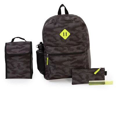 Ensemble de Sac à dos Scolaire Jetstream 5 pièces: Sac à dos pour enfants avec Sac à Lunch, Trousse,  Règle et bouteille d'eau