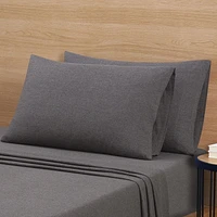 Parure de lit en jersey extra doux pour adulte Mainstays, double queen, anthracite, 4 pièces