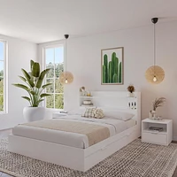 Nexera Hunter Platform Bed With Headboard And 2 Nightstands
