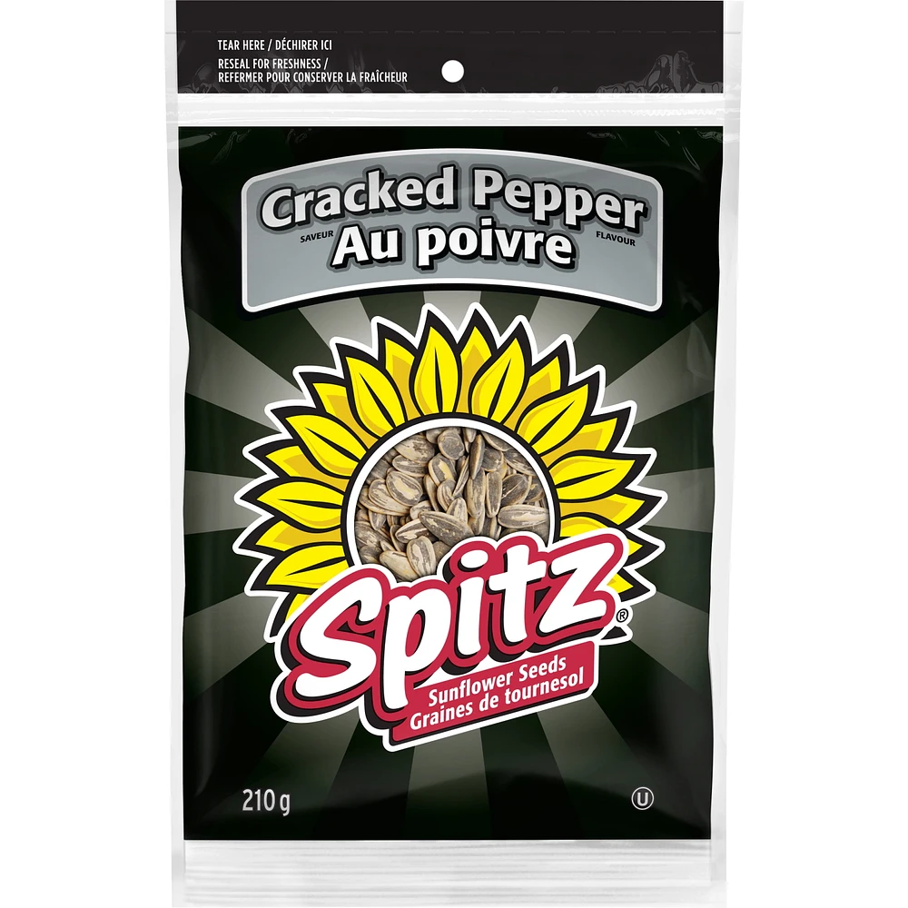 Spitz Cracked Pepper Sunflower Seeds, 210g