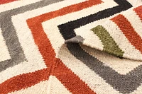 ECARPETGALLERY Tapis Fait à la Main pour Salon, Salle à Manger et Chambre à Coucher Géométrique Collection Vif et coloré 4'0" x 6'0" en Ivoire