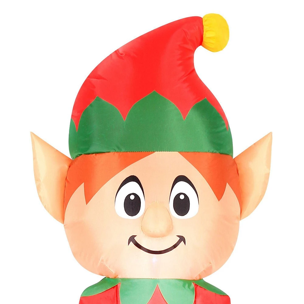 Occasions 5 Foot Inflatable Elf On Ornament with LED Lights