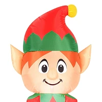 Occasions 5 Foot Inflatable Elf On Ornament with LED Lights