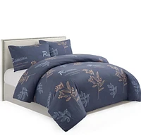 Ensemble de literie Marina Décoration ultra douce, soyeuse et riche en rayonne de bambou imprimée, toutes saisons, housse de couette, drap-housse, avec fermeture éclair et lien d'angle, motif floral r