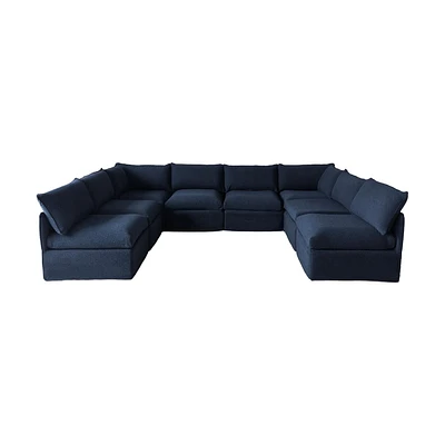 Ensemble de canapés modulaires Flexiform en forme de U de Patioflare, bleu
