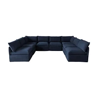 Ensemble de canapés modulaires Flexiform en forme de U de Patioflare, bleu