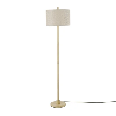 Lampe sur pied Cove de 62 po en similibois avec abat-jour en jute