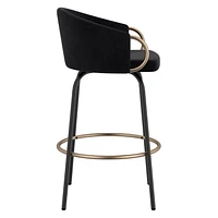 Ensemble de deux tabourets de comptoir contemporains, noirs