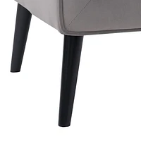 Chaise d'appoint moderne en velours Isla avec pieds en bois effilés