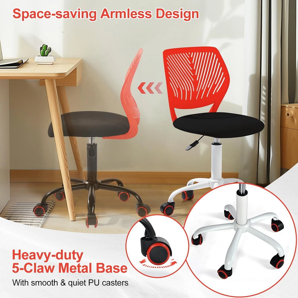 Homy Casa Task Chair - Adjustable Height with Breathable Ergonomics Backrest Upholstery for Student Teen