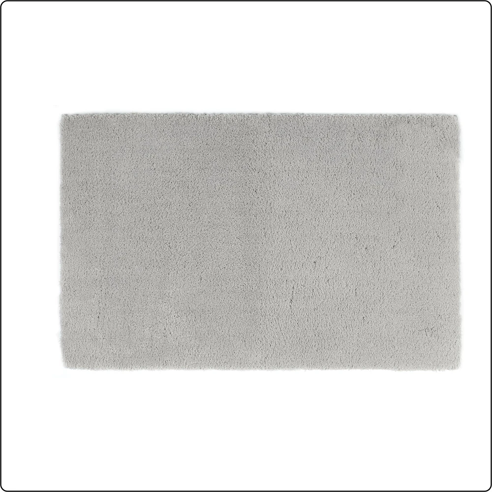 Tapis de bain en polyester gris clair uni 3K Hometrends Tapis bain antidérapant20x32"
