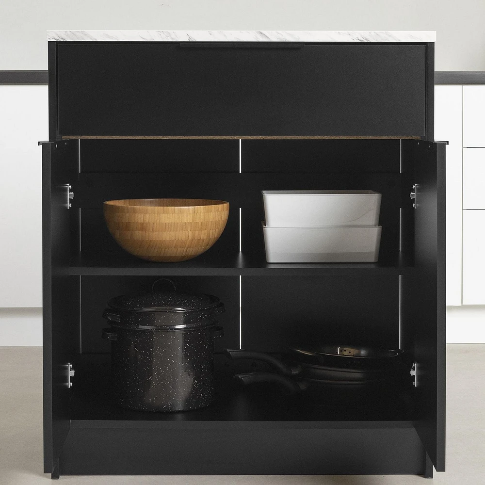 Îlot de cuisine compact avec rangement de la collection Olio South Shore