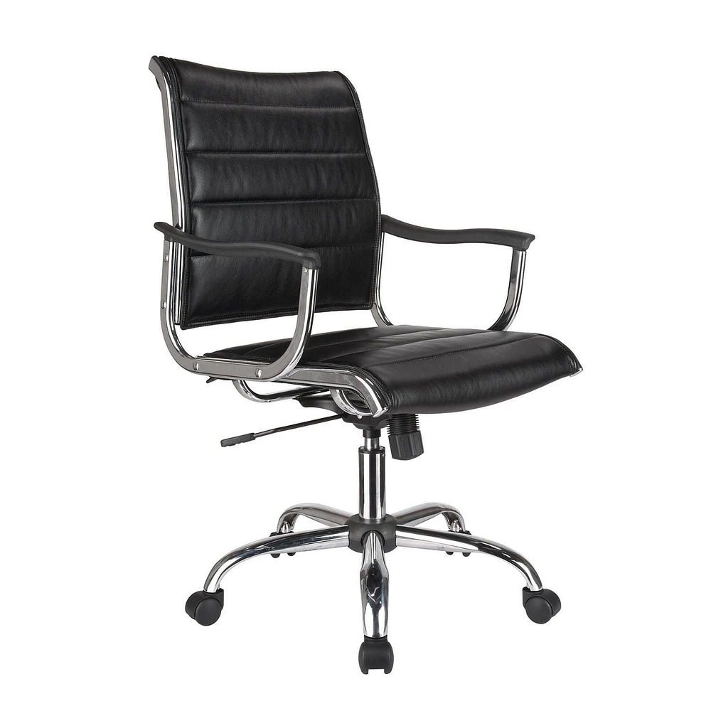 Chaise de bureau TygerClaw en cuir reconstitué à dossier moyen
