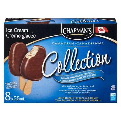 Chapman's Canadian Collection Caramel Praline Bumpy Ice Cream Bar, 8 x 55mL
