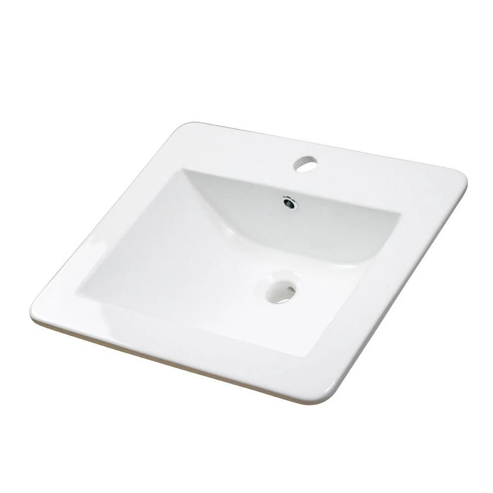 American Imaginations AI-32861 21 pouces W 18,5 pouces Dessus en céramique de D dans la couleur blanche pour le robinet de 1 trou