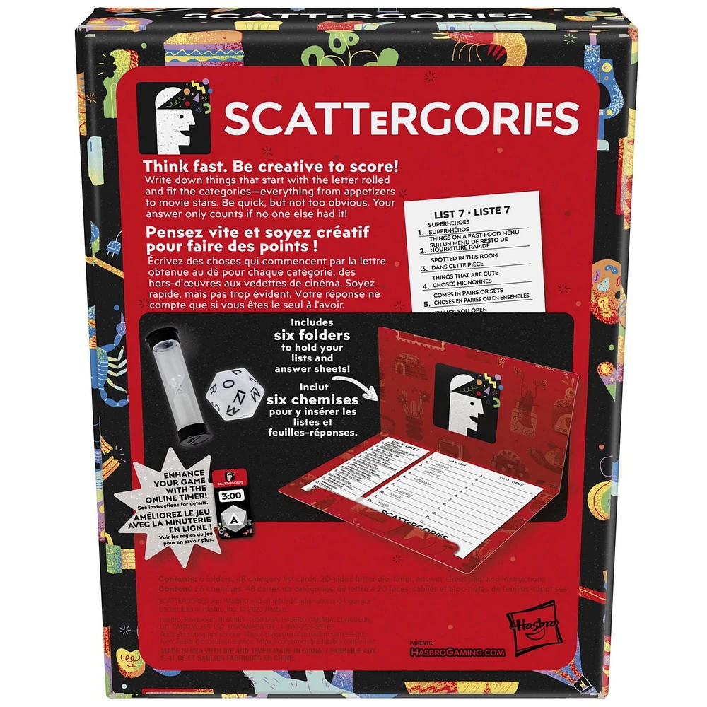Jeu Scattergories classique, jeu de groupe pour ados et adultes, à partir de 13 ans, jeu de société pour 2 joueurs et plus À partir de 13 ans