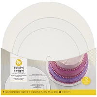 Plaques à gâteau rondes blanches de tailles variées Wilton