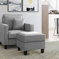 Ensemble de fauteuil d'appoint et repose-pieds rembourrés d'apparence lin Georgia