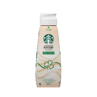 Rehausseur de café non lait. arôme de crème irlandaise, mélange d’amandes et d’avoine, végétalien, notes de vanille et de choc., sans arômes artificiels, recyclable, préparé au Canada 828ml