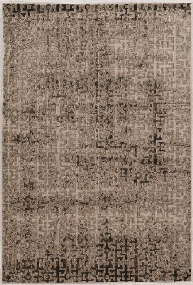 Tapis Bijou Labyrinthe beige et marron de 5 pi x 7 pi 6 po