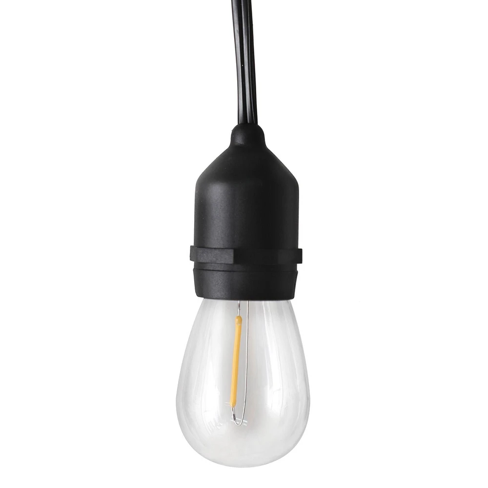 JEU DE 12 LUMIÈRES À DEL S14 EDISON AVEC FIL DE QUALITÉ COMMERCIALE ET FILAMENTS DROITS