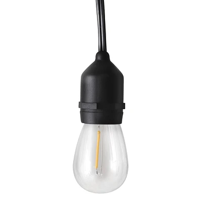 JEU DE 12 LUMIÈRES À DEL S14 EDISON AVEC FIL DE QUALITÉ COMMERCIALE ET FILAMENTS DROITS