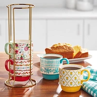 Pioneer Woman Ditsy Stacking Stoneware Mugs, 12.47 Ounces
