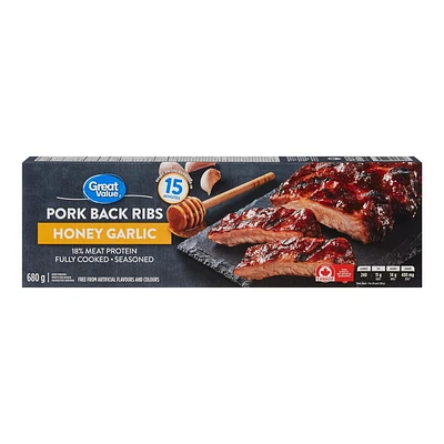 Great Value Honey Garlic Pork Back Ribs, 680 g