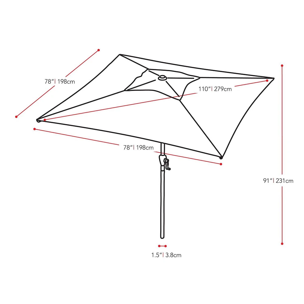 Parasol d'extérieur inclinable en tissu durable de 2 m x 2 m avec cadre en acier CorLiving
