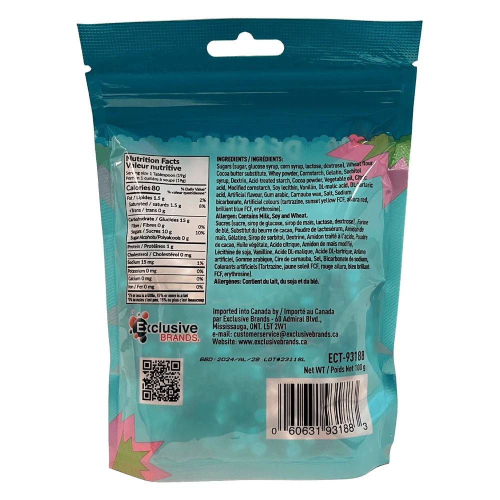Twinkle Garnitures pour desserts- Melange de bonbons en gelatine explosion d'arc-en-ciel -100g Melange de bonbons en gelatine explosion d'arc-en-ciel -100g