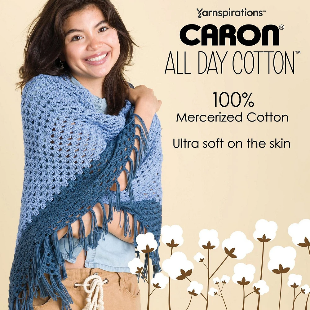 Caron® All Day Cotton™  #4 Moyen Coton Fil, 3.5oz/100g 173 Yards