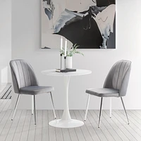 Chaise d'appoint touffetée en velours Nash