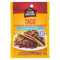 Club House, Dry Sauce/Seasoning/Marinade Mix, Taco, Less Salt, 35g