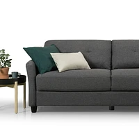 Zinus Ricardo 3-Seat Upholstered Sofa Couch with Tufted Cushions, Dark Grey